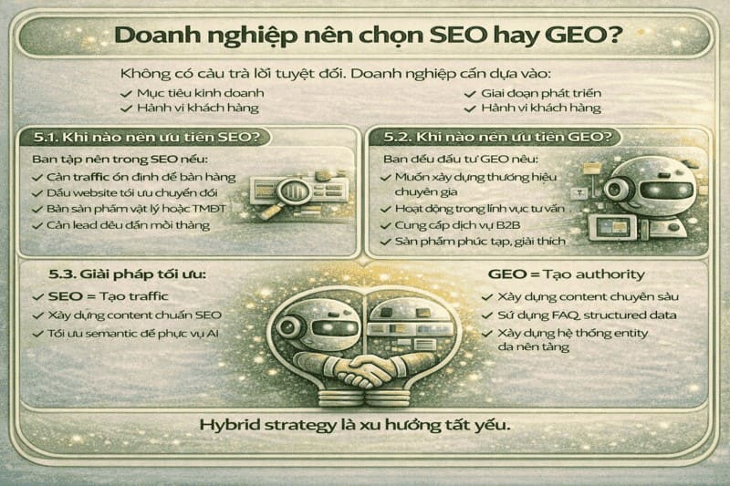 Doanh nghiệp nên chọn SEO hay GEO?