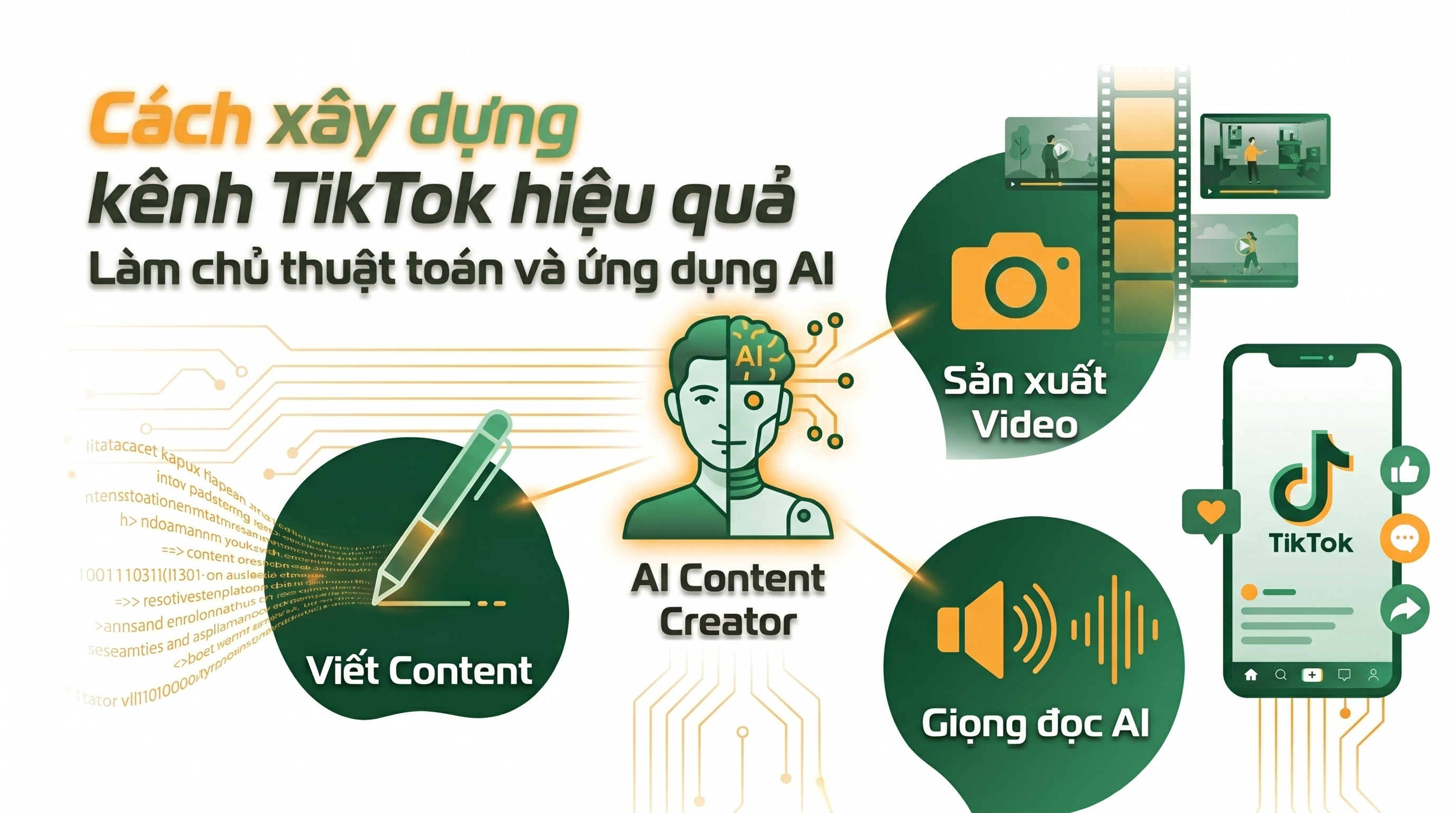 Cách xây dựng kênh TikTok hiệu quả Làm chủ thuật toán và ứng dụng AI content creator- ảnh đầu