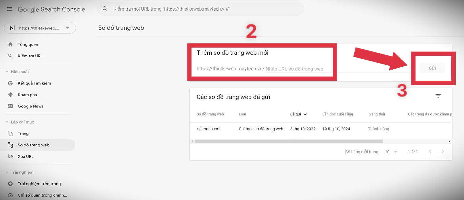 Thao tác thực hiện cài đặt và khai báo sitemap.xml