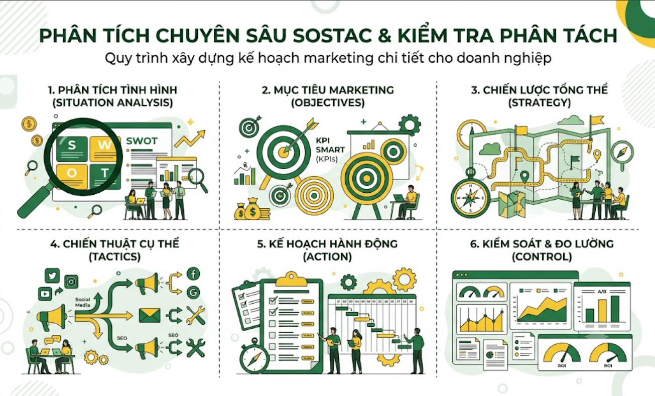 Quy trình 6 bước lập kế hoạch marketing tổng thể chuẩn SOSTAC- mô hình